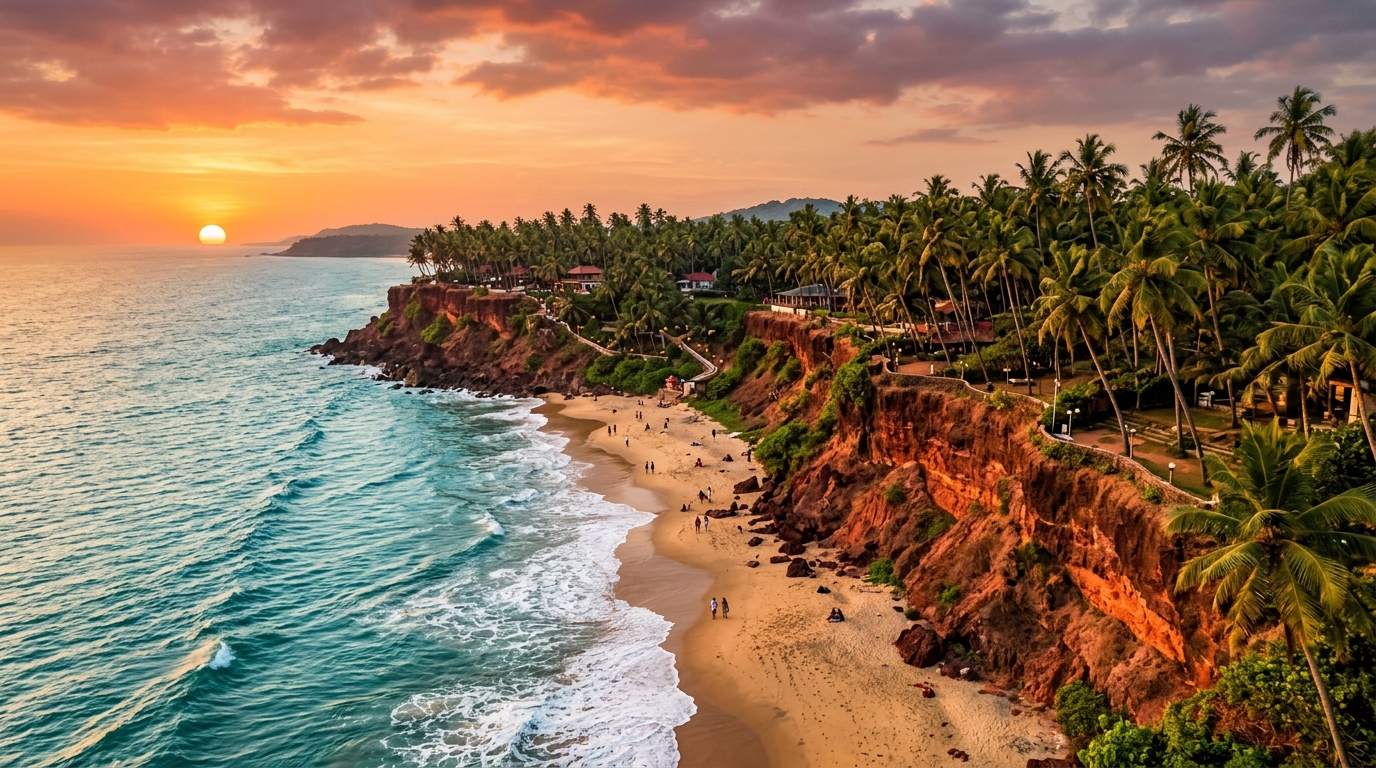 Varkala Cliff Beach Kerala